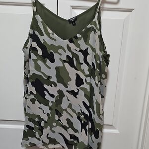 Torrid Olive and Black Camouflage Cami